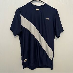 Tracksmith Blue and White Short Sleeve Tee
